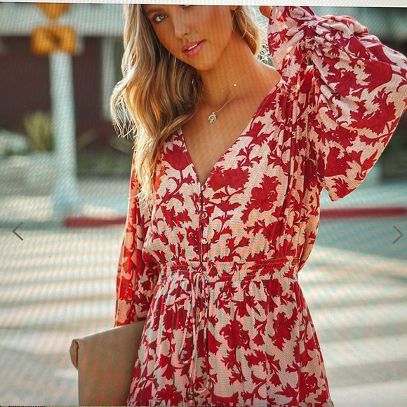 Ninette Printed Ruffle Dress - Flowy Casual Mini Dress - Picture 9 of 9